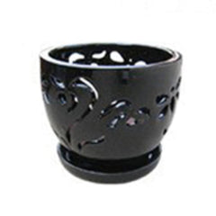 Blue Orchid Pot LG Black