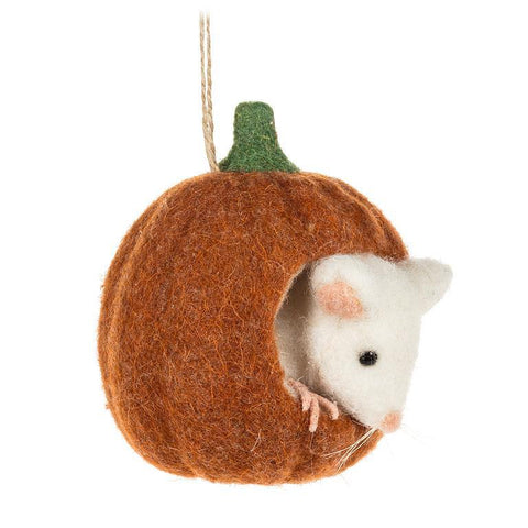 Pumpkin & Mouse Ornament