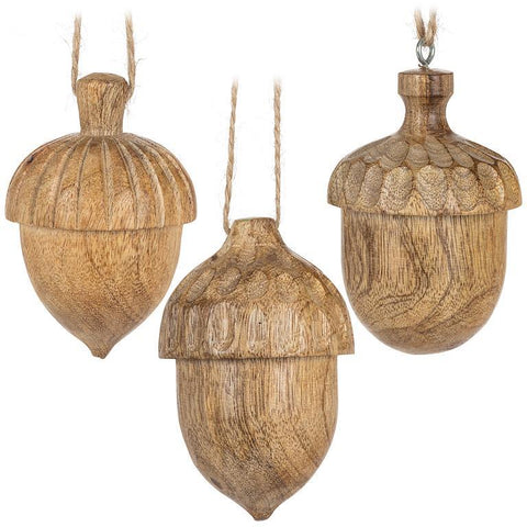 Carved Acorn Ornament