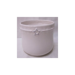 White pot with Star 4.7" D