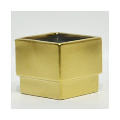 Gold Sq. Ceramic Pot 5"