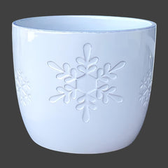 White Snowflake Pot 6.7"D