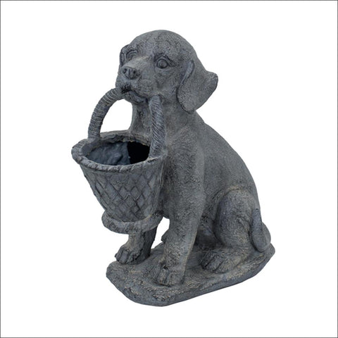 Dog Statue with Planter
