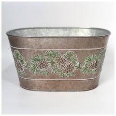 Pinecones on Metal Pot