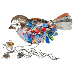 Metal Bird Wall Decor -Recyled