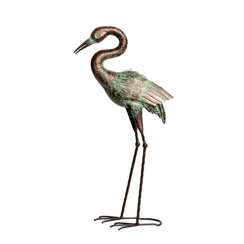 Metal Heron Antique 29.3"h