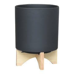Rubber Pot on Stand - Black