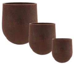 Rustic Cask Pot LG Corten Steel