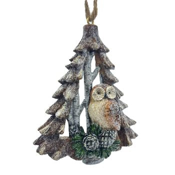 Owl & PIne Cone Ornament