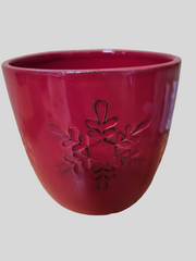 Red Snowflake Pot 4.7"D