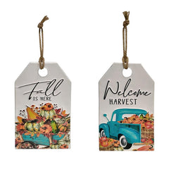 Fall Truck Plaques - asst