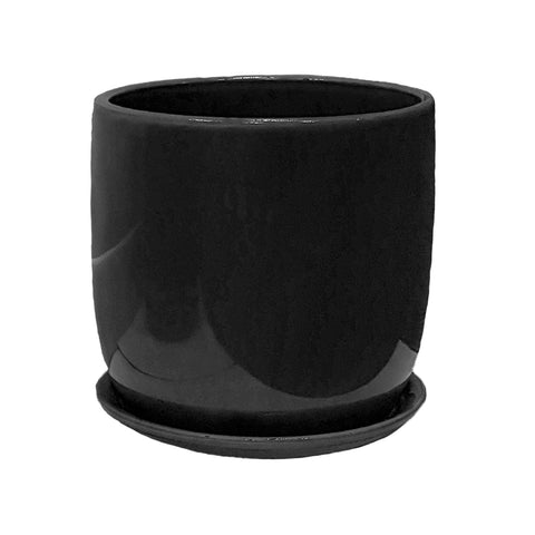 Jane 7" Ceramic Black Pot