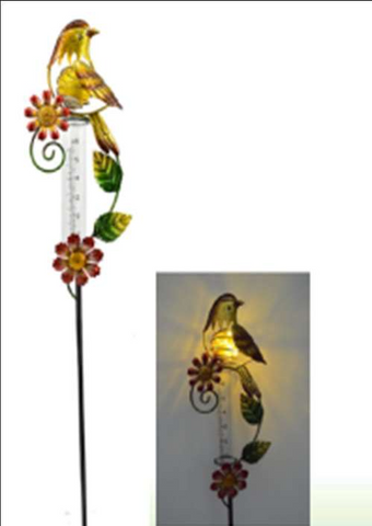 Solar Rain Gauge - Yellow Bird