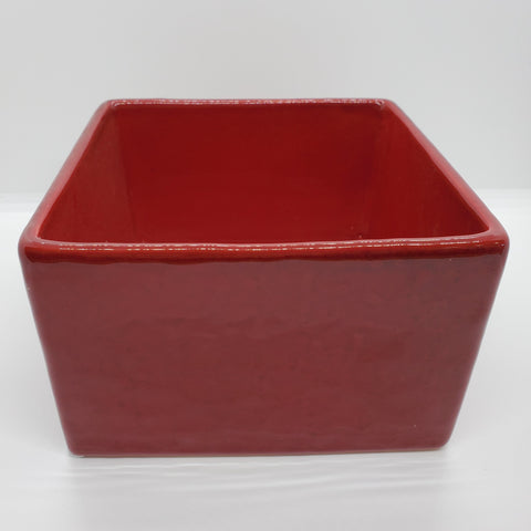 Red Square Low Ceramic Planter - 5.5"