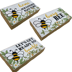 Bee Sign Blocks Assorted