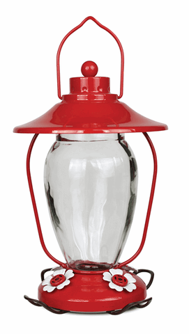 Lantern Glass Hummingbird Feeder