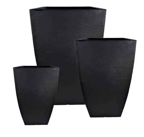 Modern Square Planter Black - Medium